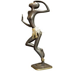 Bronze African Dancer Sculpture by Karl Hagenauer