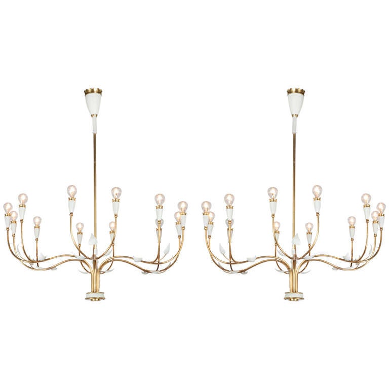 Pair of 1950s Chandeliers by Strada For Sale