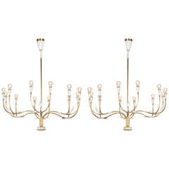 Pair of 1950s Chandeliers by Strada