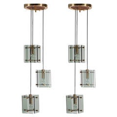 Pair of 1960s Max Ingrand Style Pendant Lights