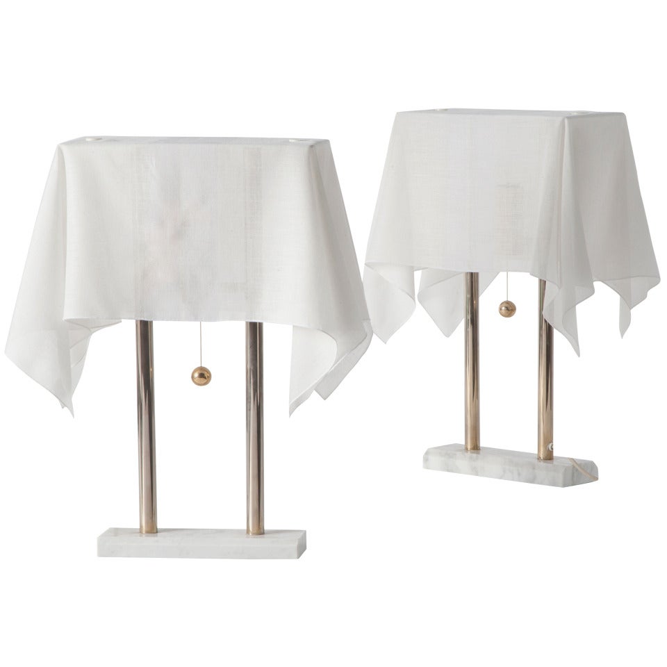Pair of Rare Table Lamps, 'Nefer 1' For Sale