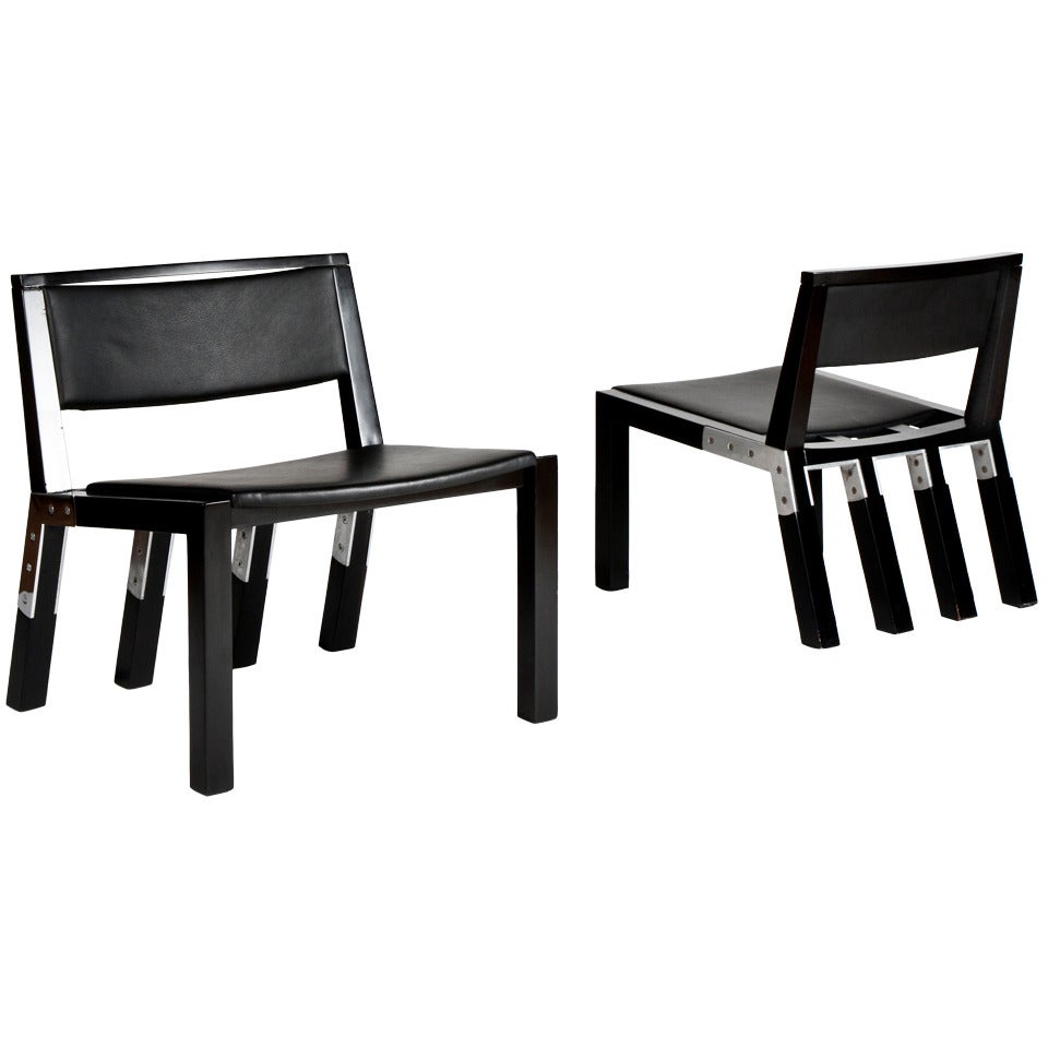 Pair of Jean-Michel Wilmotte Prototype Chairs for the Louvre Museum For Sale