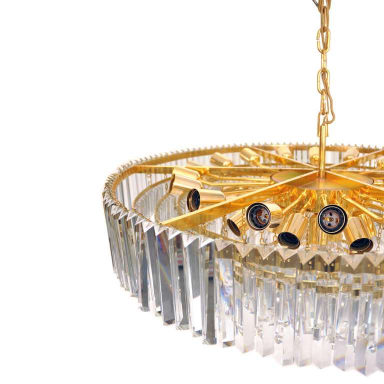 Glass Chandelier by J & L Lobmeyr In Excellent Condition In Vienna, AT
