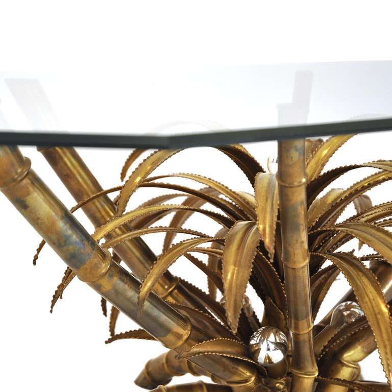 Illuminated Palm Tree Table by Maison Jansen In Excellent Condition In Vienna, AT