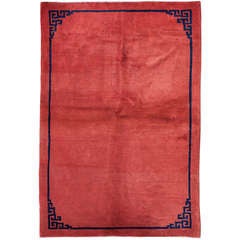 Red Art Deco Antique Chinese Area Rug Beijing - Elegance and Simplicity