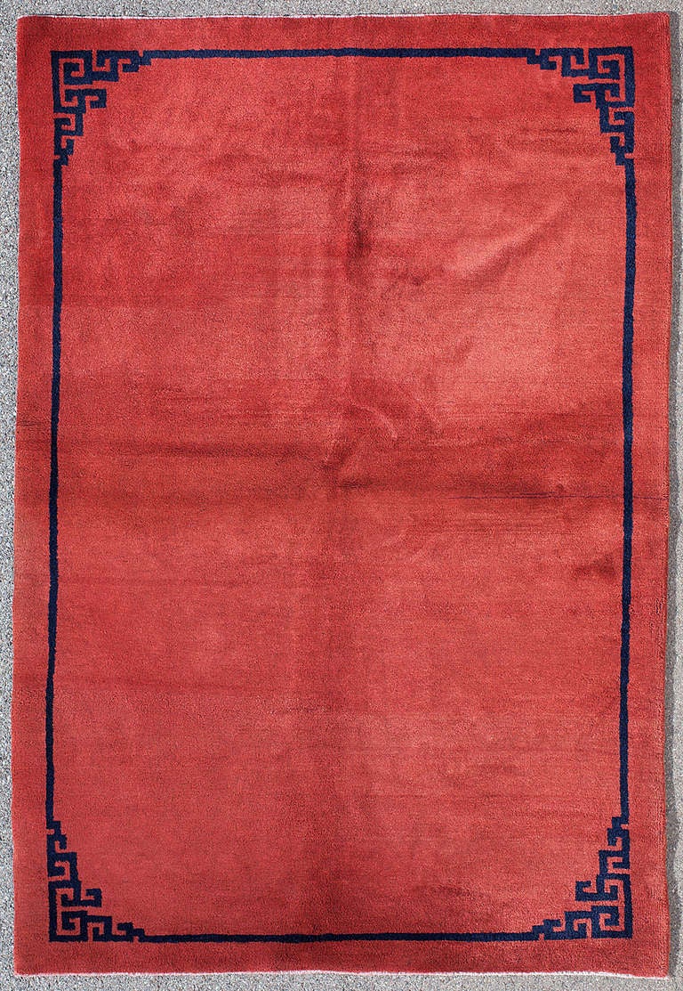 Red Art Deco Antique Chinese Area Rug Beijing - Elegance and Simplicity