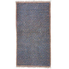 Antique Geometric Baotou Inner Mongolian Sitting Rug with Brocade Pattern