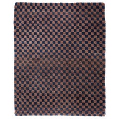 A Fine Antique Tibetan Chequerboard Checker Board Rug