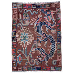 Unique Design Antique Tibetan Dragon Rug