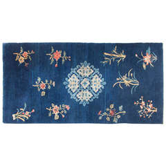 Charming Antique Chinese Baotou Scatter Rug with Bamboo Design