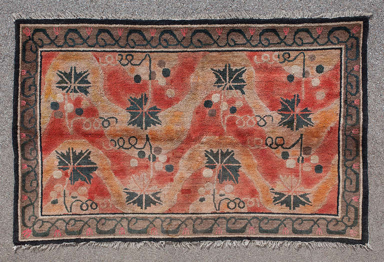 Fantastic Antique Chinese Kang Rug with Abstract Organic Design