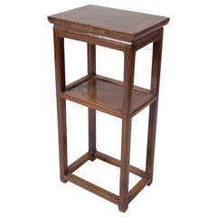 Antique Elegant Chinese Walnut Wood Qing Dynasty Side Table Stand