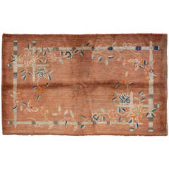 Elegant Red Antique Chinese Rug with Bamboo Design