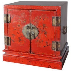 Qing Dynasty Scholar or Official Red Lacquer Travelling Seal Box