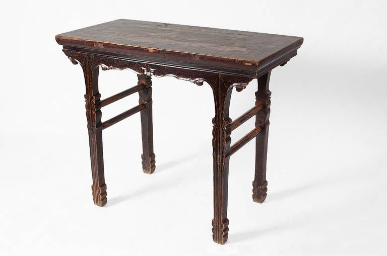 18th Century Chinese Qing Dynasty Elm Occasional Wine Table with Great Patina