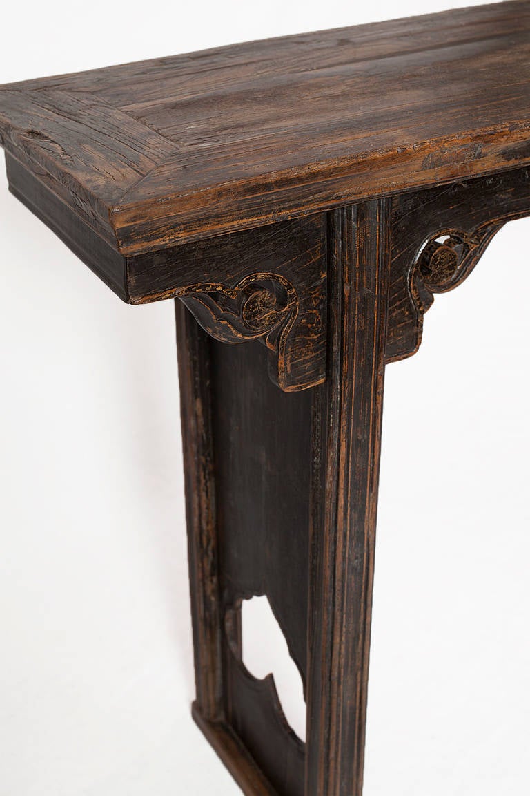Vintaeg Vernacular 19th Century Chinese Console Altar Table Sideboard For Sale 1