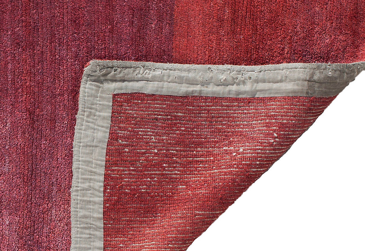 Stunning Red Antique Abstract Geometric Tibetan Rug