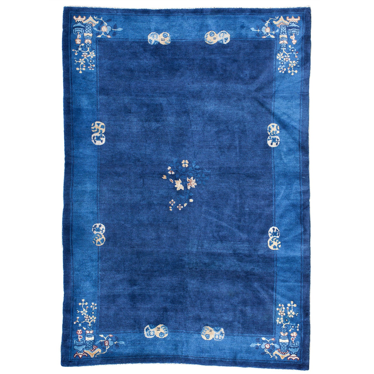 Blue Chinese Peking Rug For Sale at 1stDibs