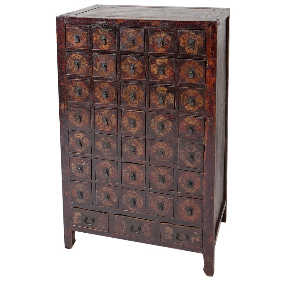 Antique Traditional Chinese Medicine Cabinet Apothecary Chest of Drawers For Sale