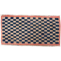 Tibetan Checker Board Backrest Cushion Antique