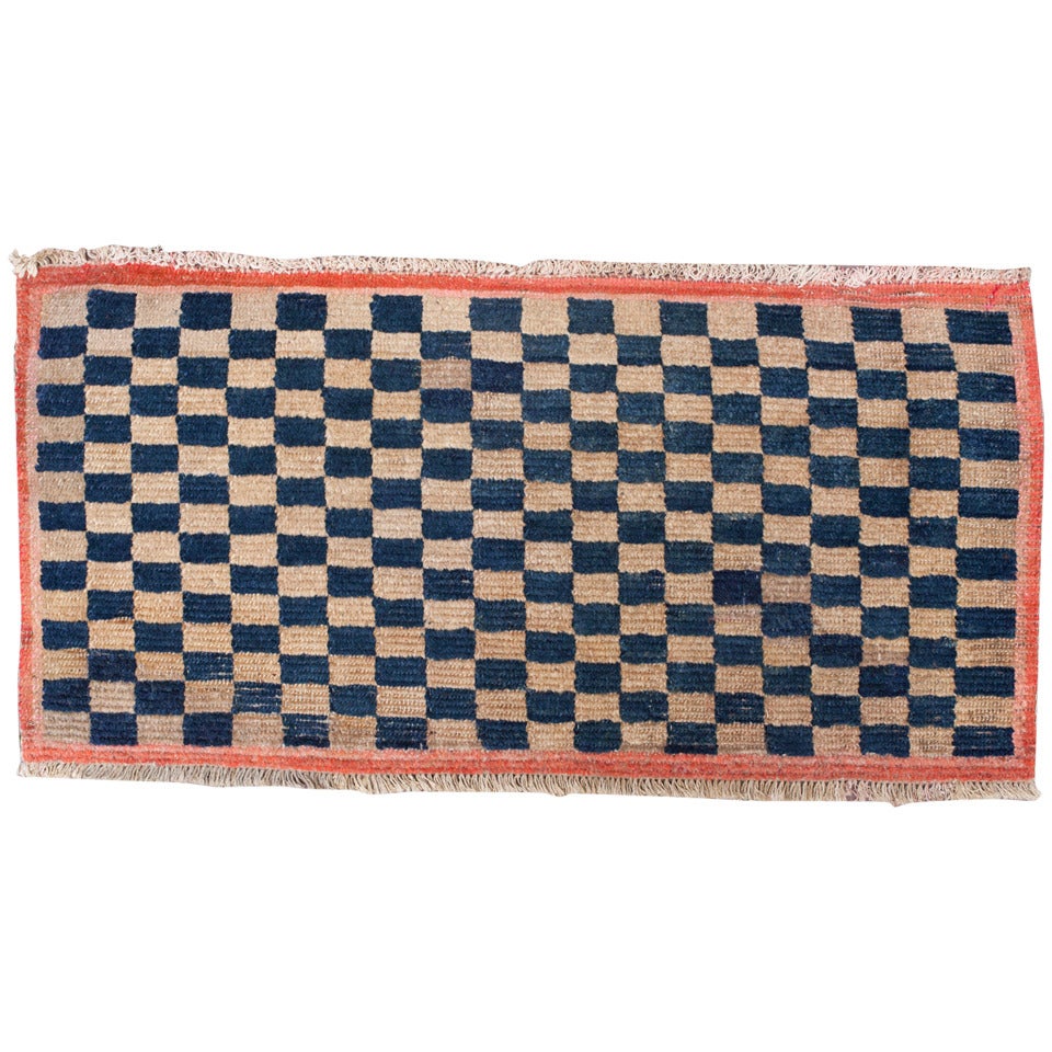 Tibetan Checker Board Backrest Cushion Antique For Sale