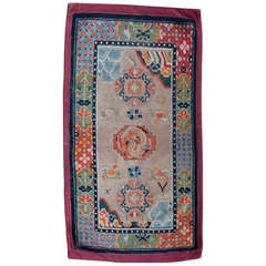 Antique Tibetan Dragon Khaden Sitting Rug