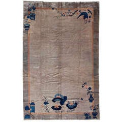 Asymmetrical Light Colored Art Deco Chinese Rug