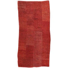 Minimalist Antique Monochrome Red Tibetan Tsutruk Modernist Rug 