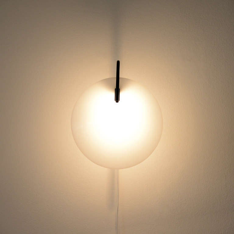 Mid-Century Modern White Minimalistic Perspex Wall Sconce by Stilux, 1955 For Sale