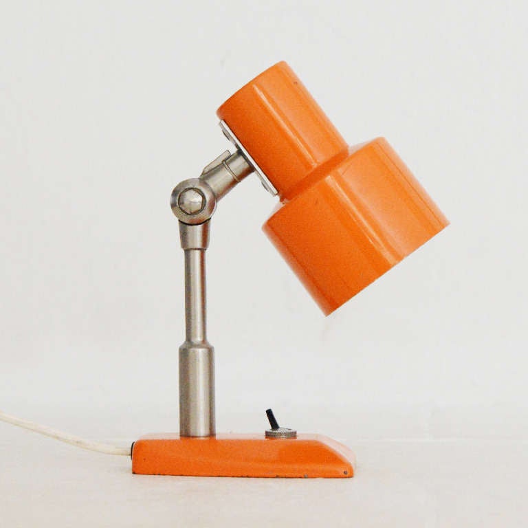 Orange Table and Wall Lamp by Stilnovo