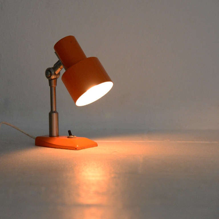 Mid-Century Modern Orange Table and Wall Lamp by Stilnovo For Sale
