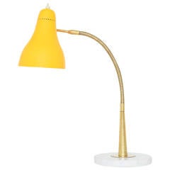 Yellow Italian Gooseneck Table Lamp