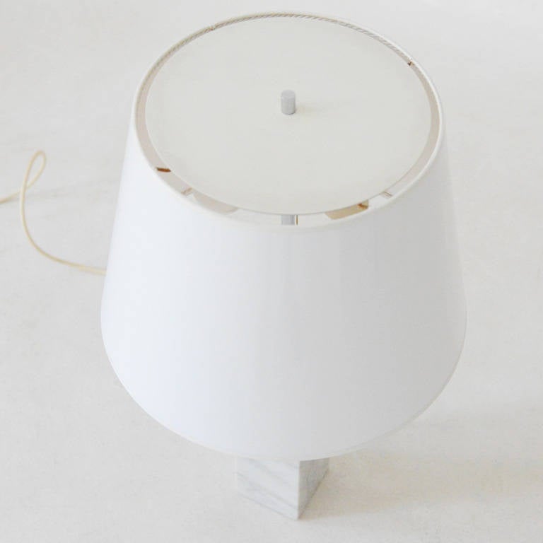 Mid-Century Modern Florence Knoll White Marble Table Lamp