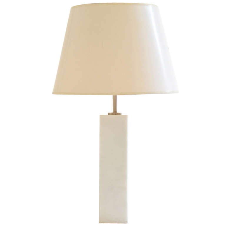 Florence Knoll White Marble Table Lamp at 1stDibs