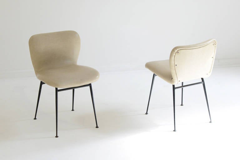 French Pair of Louis Sognot Chairs Edited by Arflex For Sale