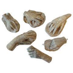 A Collection of 19th Century Antique Plaster Hands
