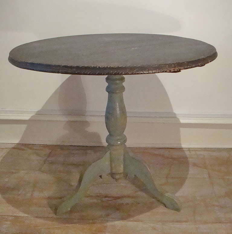 Round Swedish Flip Top 19th Century Antique Table