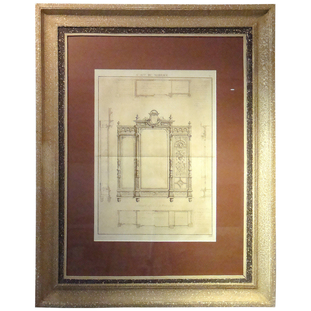 18th century Engraving of a Renaissance Armoire For Sale