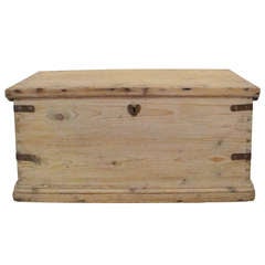 Antique Pine Trunk - 19th Century English