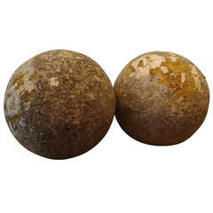 A Pair of 19th Century Stone Balls