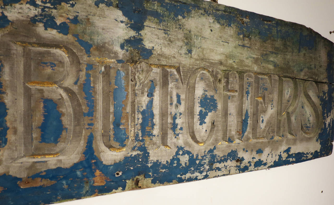 British Antique 19th Century Butchers Sign For Sale