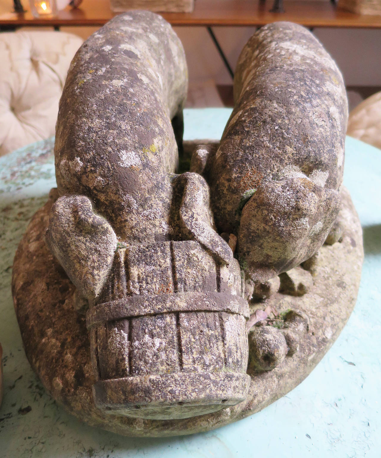 Pair of Stone Pigs