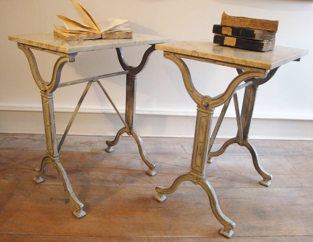 Pair of French Cast Iron Tables In Excellent Condition In London, GB