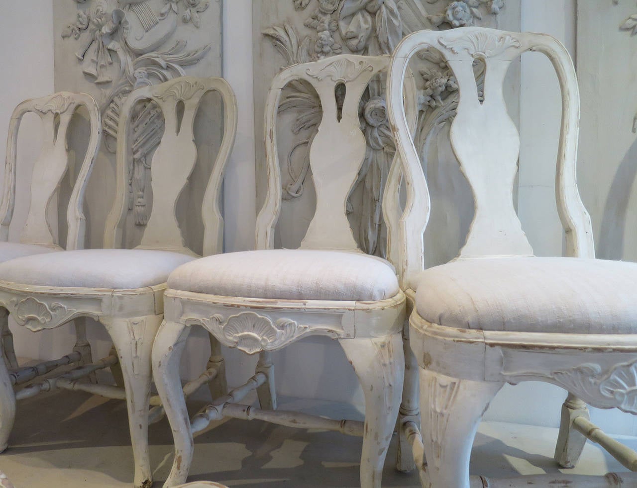 Set of Ten 19th Century Swedish Rococo Chairs In Excellent Condition For Sale In London, GB