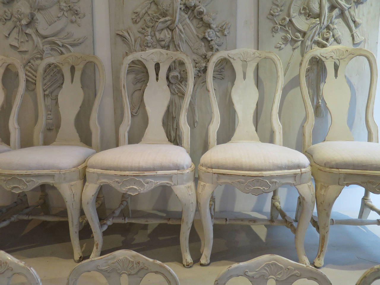 Set of Ten 19th Century Swedish Rococo Chairs For Sale 1