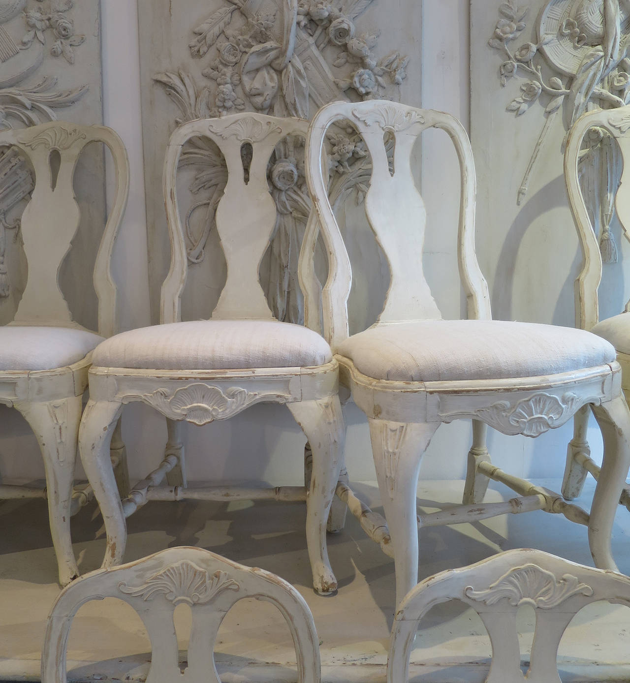 Set of Ten 19th Century Swedish Rococo Chairs For Sale 2