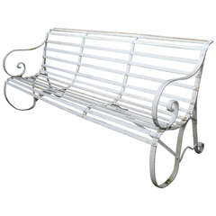 Vintage English Wrought Iron Park Bench