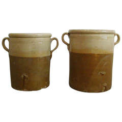 Antique Large Italian 19th century confit pots