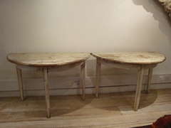 Pair of 19th century Swedish Demi Lune Tables