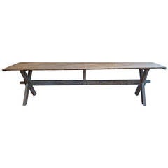 Long French 19th Century Pine Table